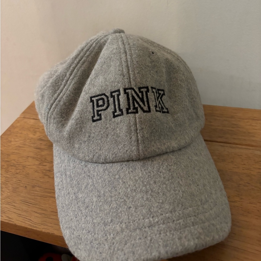 VICTORIA SECRET PINK WOMENS GRAY WOOL BASEBALL CAP HAT ONE SIZE - Picture 3 of 8